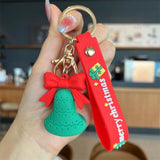 Christmas Santa Claus Keychain Soft Rubber Doll Key Ring Bag Pendant Gift
