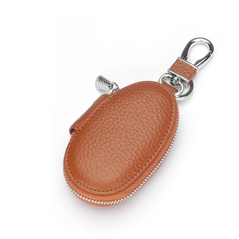 Leather Zipper Car Key Wallet Organizer Holder