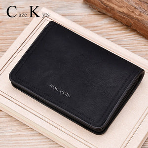 Retro Leather Men's Wallet Short Multi-Card Change Purse Buckle Wallet