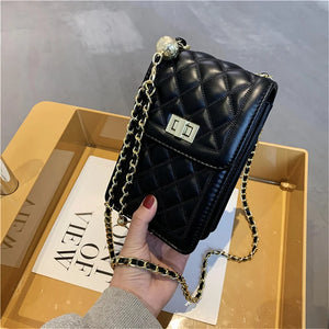 Women Mini Shoulder Bag with Chain Strap Ladies Small Clutch Wallet