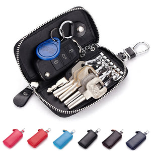 Leather Key Holder Organizer Multifunctional Key Case Wallet