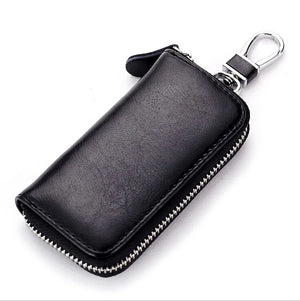 Leather Key Holder Organizer Multifunctional Key Case Wallet
