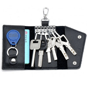 Men's Leather Key Holder Wallet Organizer for Female Bags
