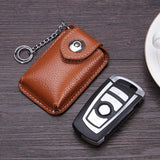 Retro Leather Car Key Bag with Magnetic Buckle