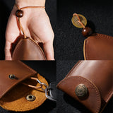 Vintage Leather Car Key Holder Housekeeper Hook Ring Organizer