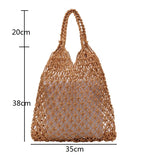 Hollow Out Woven Bag with Cotton Lining for Beach FHC057
