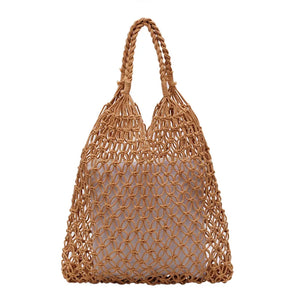 Hollow Out Woven Bag with Cotton Lining for Beach FHC057