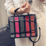 Vintage Messenger Bag Women PU Leather Handbag Crossbody Tote