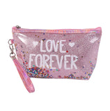 Sequin Cartoon Makeup Bag for Women Travel Storage Glitter PVC Cosmetic Bag