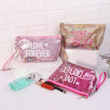 Sequin Cartoon Makeup Bag for Women Travel Storage Glitter PVC Cosmetic Bag