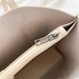 Autumn Solid PU Shoulder Bag Large Capacity Messenger Handbag