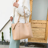 Autumn Solid PU Shoulder Bag Large Capacity Messenger Handbag
