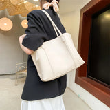 Autumn Solid PU Shoulder Bag Large Capacity Messenger Handbag