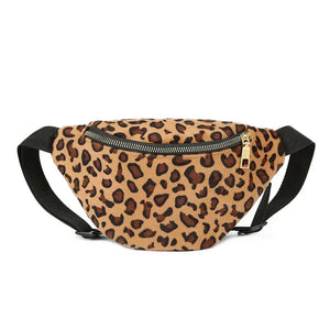 Autumn Leopard-Print Bra with Waistcoat and Fur Bag