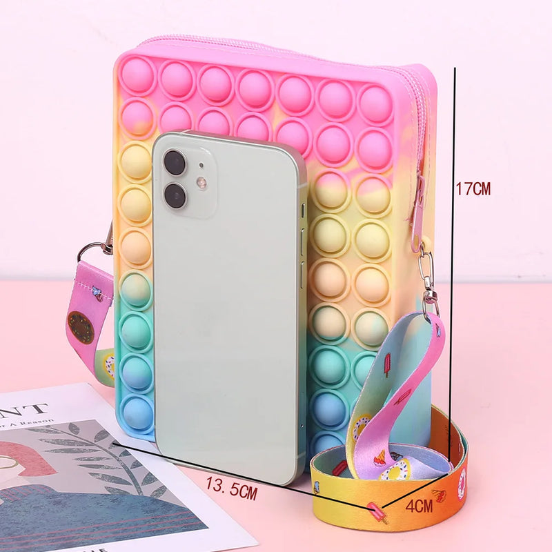 Women's Silicone Toy Bubble Music Messenger Bag