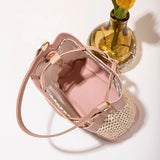 Candy Drawstring Bucket Bag Straw Shoulder Bag Girly Wind Crossbody