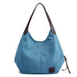 Canvas Women Handbags Multi-layer Casual Bag