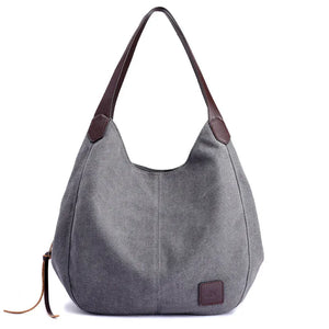 Canvas Women Handbags Multi-layer Casual Bag