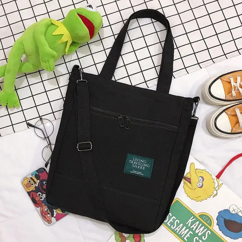 Canvas Women's Shoulder Bag Diagonal Bag Multi-function Large Capacity