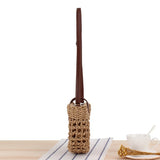 Lady Hand-Woven Straw Beach Bag One-Shoulder Casual Round Sling