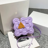 Cheese Bag Small Shoulder Bag Leather Waist Bag Handbag B488