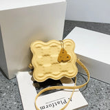Cheese Bag Small Shoulder Bag Leather Waist Bag Handbag B488