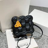 Cheese Bag Small Shoulder Bag Leather Waist Bag Handbag B488