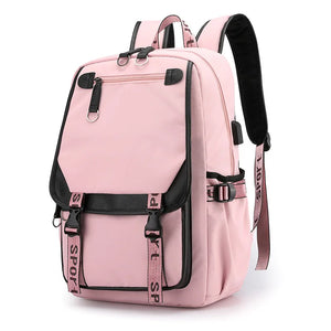 Girls Pink Backpack School Bag for Teenage Boys, Waterproof Big Book Bag