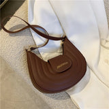Crescent Pattern Half Round Shoulder Messenger Bag for Women