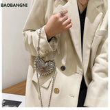 Love Crossbody Tanabata Gift Silver Heart Shape Shoulder Bag