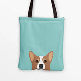 Corgi Bucket Canvas Handbag Large Capacity Shopping Bag Lady Shoulder Bag