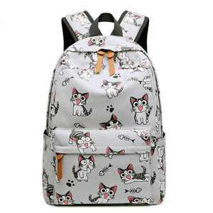 Cat Print School Backpack for Girls - Laptop Backpack for Teens