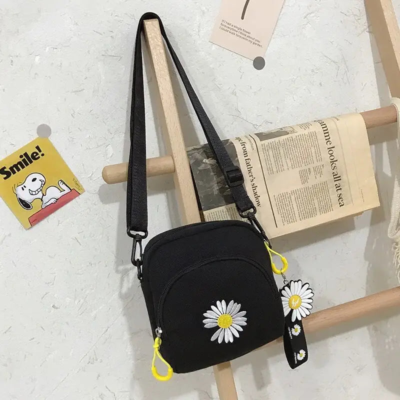 Small Canvas Daisy Mobile Shoulder Bag Japanese Style