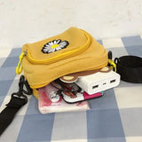 Small Canvas Daisy Mobile Shoulder Bag Japanese Style