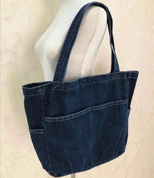 Denim Shoulder Bag Large Leisure Shopping Student Mother Bag