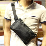 PU Leather Men Waist Packs Fanny Pack Small Travel Bag Pocket Wallet