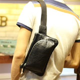 PU Leather Men Waist Packs Fanny Pack Small Travel Bag Pocket Wallet
