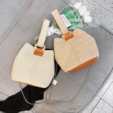 Straw Woven Bucket Bag Beach Handbag for Women Purse