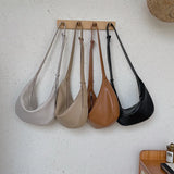 Women Dumpling Shoulder Bag Wide Strap Handbag