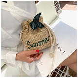 Small Straw Crossbody Beach Bag for Women