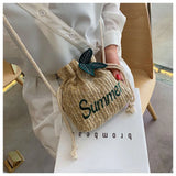 Small Straw Crossbody Beach Bag for Women