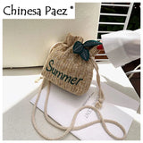 Small Straw Crossbody Beach Bag for Women