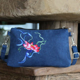 Embroidered Canvas Small Square Bag Shoulder Diagonal Female Clutch