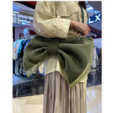 Japanese Bow Knot Canvas Handbag Purse