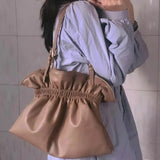 Cloud Shoulder Bag Pleated Details Handbag
