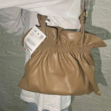 Cloud Shoulder Bag Pleated Details Handbag