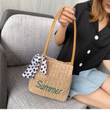Women's Large Capacity Woven Shoulder Bag