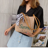 Women's Large Capacity Woven Shoulder Bag