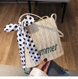 Women's Large Capacity Woven Shoulder Bag