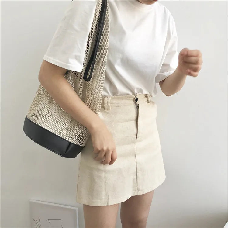 Casual Shoulder Bag Portable Bucket Bag Temptation Portable Net Bag